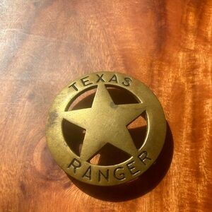Vintage Texas Ranger Star Brass Belt Buckle